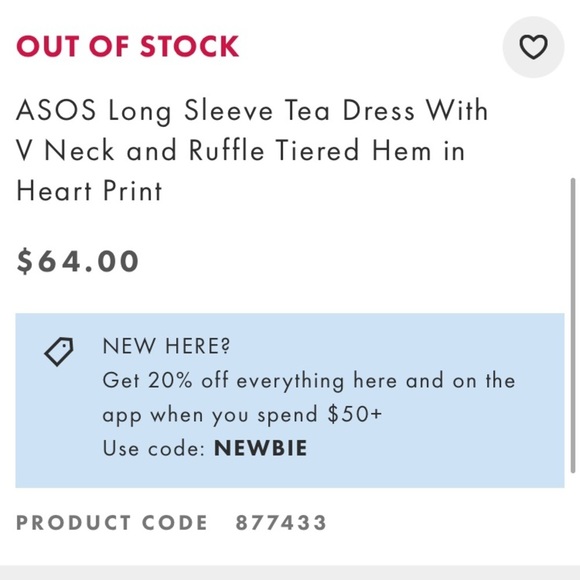 ASOS Tea Dress Ruffle Tiered Hem in Heart Print Size 4 - Picture 12 of 12